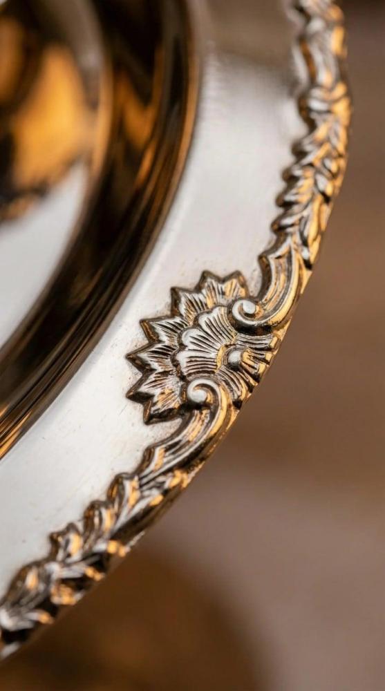 طقم صينية مع 3 زبديات CROWN