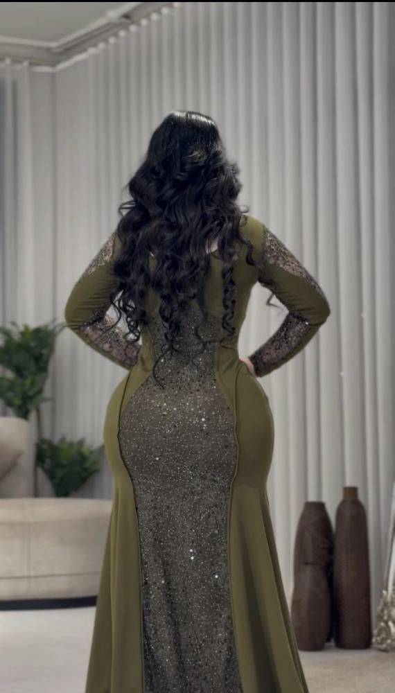 فستان زيتي ترتر وشك