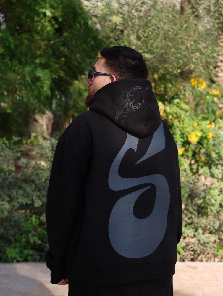 Black jacket with hoodie
