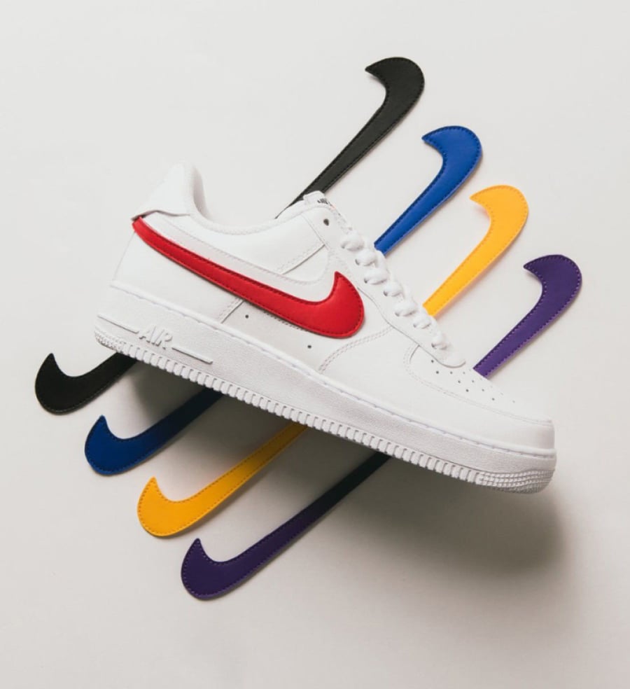 Nike Air Force 1 Low - Interchangeable Swooshes - White/Multi-Color
