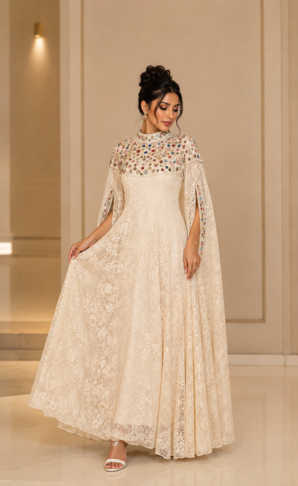 جلابية فخمة قطعتين للمناسبات