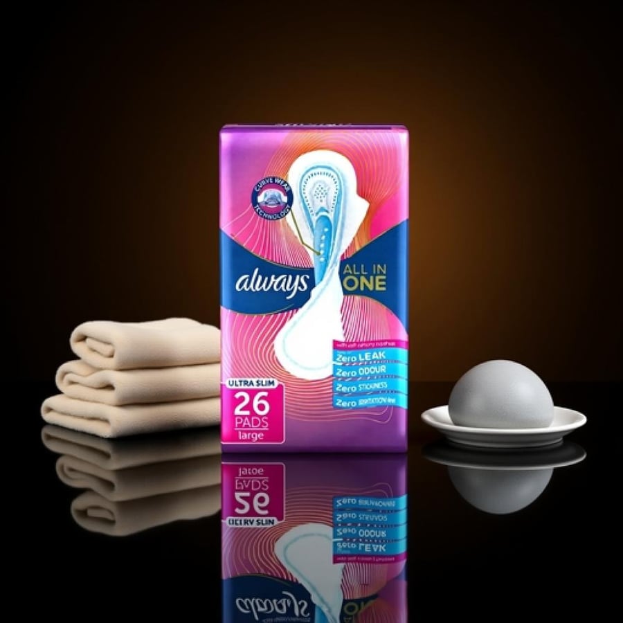 أولويز فوط صحية فائقة النحافة بتصميم الكل في واحد - 26 قطعة