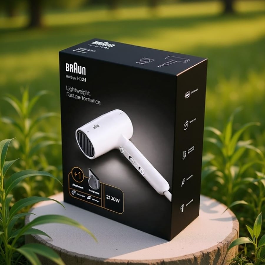 براون مجفف شعر HD210 أبيض