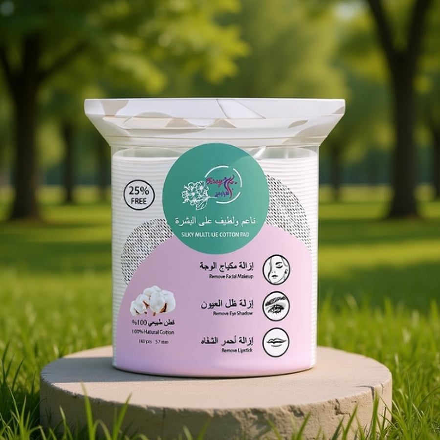 قطن طبيعي لإزالة المكياج من العرايس 40 قطعة