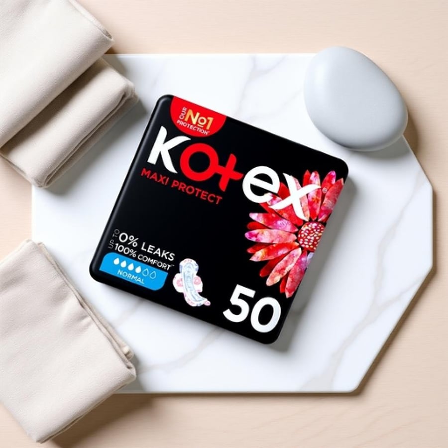 كوتكس فوط صحية ماكسي عادية بالأجنحة – 50 قطعة