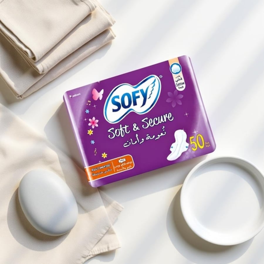 سوفي فوط صحية كبيرة بالأجنحة 50 قطعة