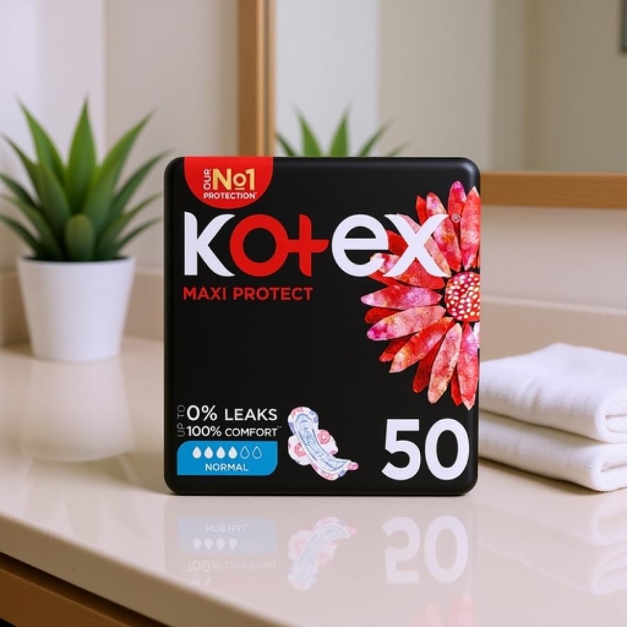 كوتكس فوط صحية ماكسي عادية بالأجنحة – 50 قطعة