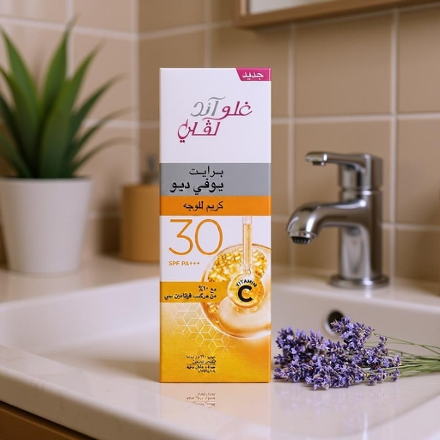 كريم الوجه جلو آند لوفلي يو في ديو بفيتامين سي مع واقي شمس بمعامل حماية 30 - 50 جم