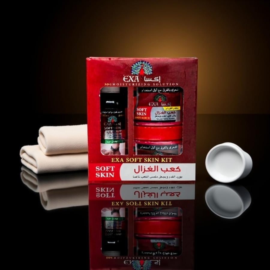 اكسا طقم ترطيب كعب الغزال للقدمين 3*1