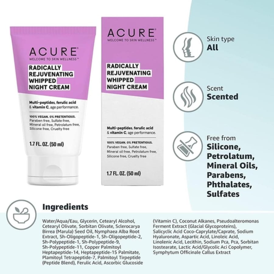 أكيور كريم ليلي لتجديد البشرة بحمض الفيروليك 50 مل