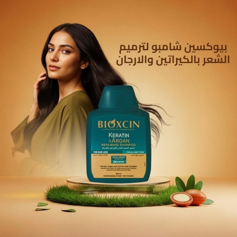 شامبو بيوكسين بالكيراتين والأرغان لإصلاح الشعر 300 مل