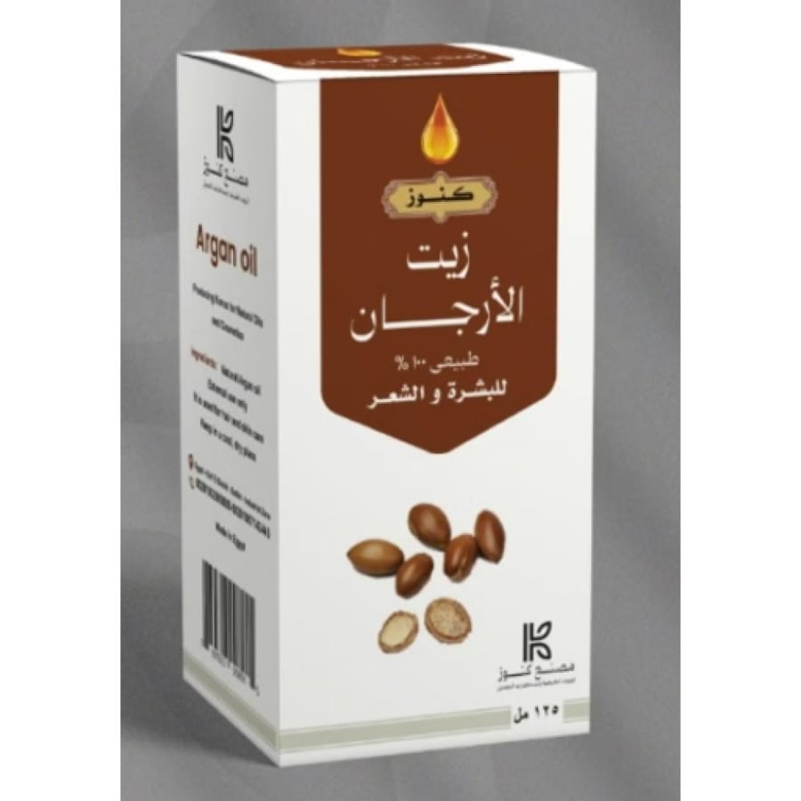 زيت الأرغان الطبيعي للشعر والبشرة من كنوز 125 مل