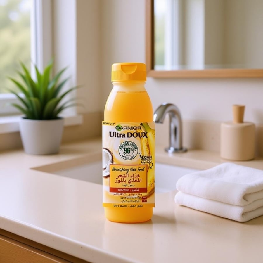 غارنييه شامبو ألترا دوكس المغذي للشعر بالموز وجوز الهند 350 مل