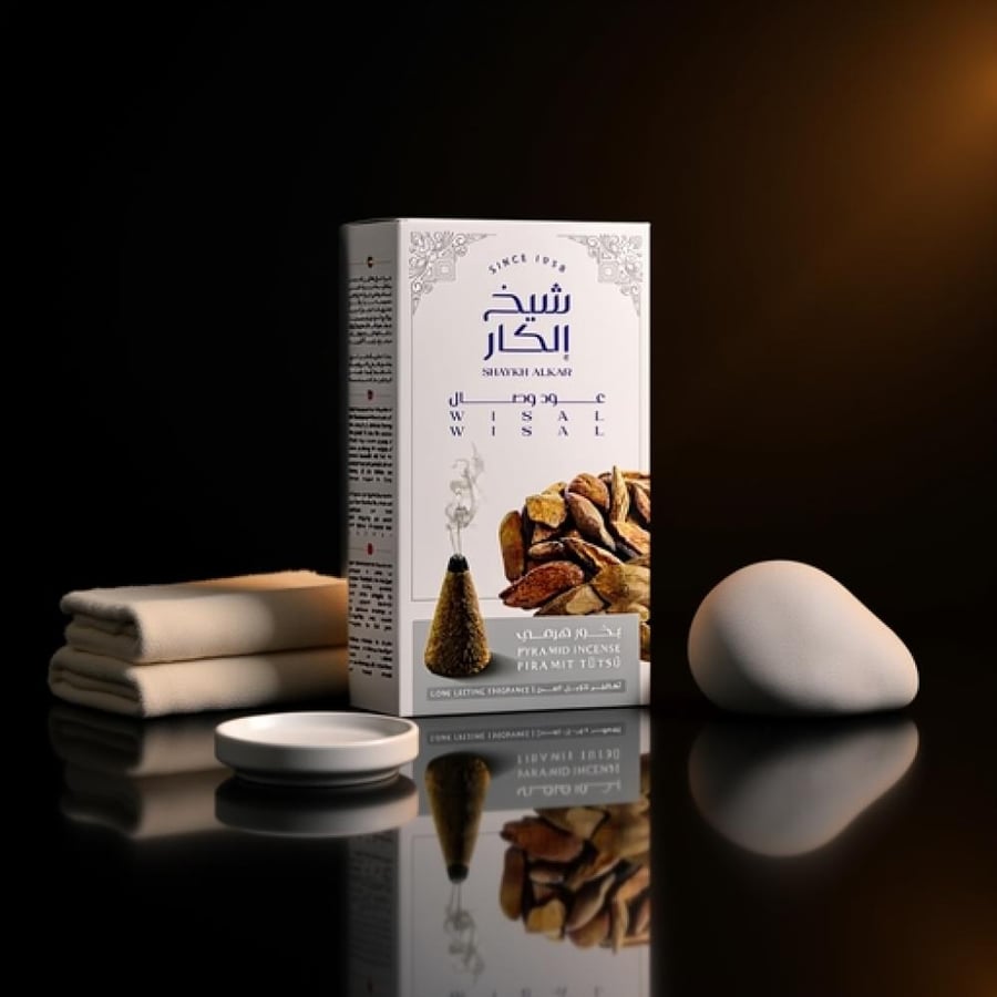 شيخ الكار بخور هرمي نسaims عود وصال - 12 قطعة (30 جم)