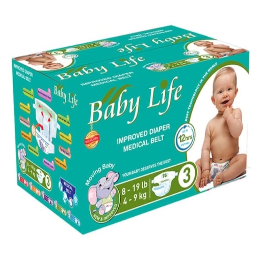 بيبي لايف حفائض أطفال مقاس 3 - 96 حفاضة