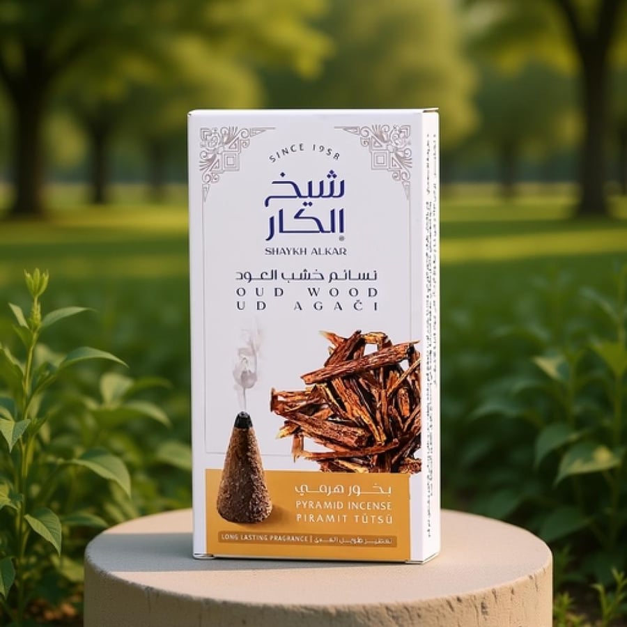 شيخ الكار بخور هرمي نسائم خشب العود - 12 قطعة