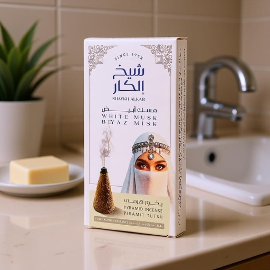 شيخ الكار بخور هرمي نسائم مسك أبيض 12 قطعة