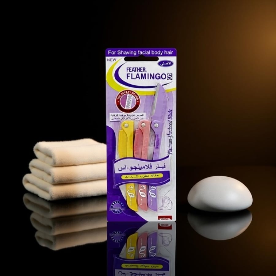 فيذر فلامنجو شفرات حلاقة للوجه والجسم والحواجب - 3 قطع