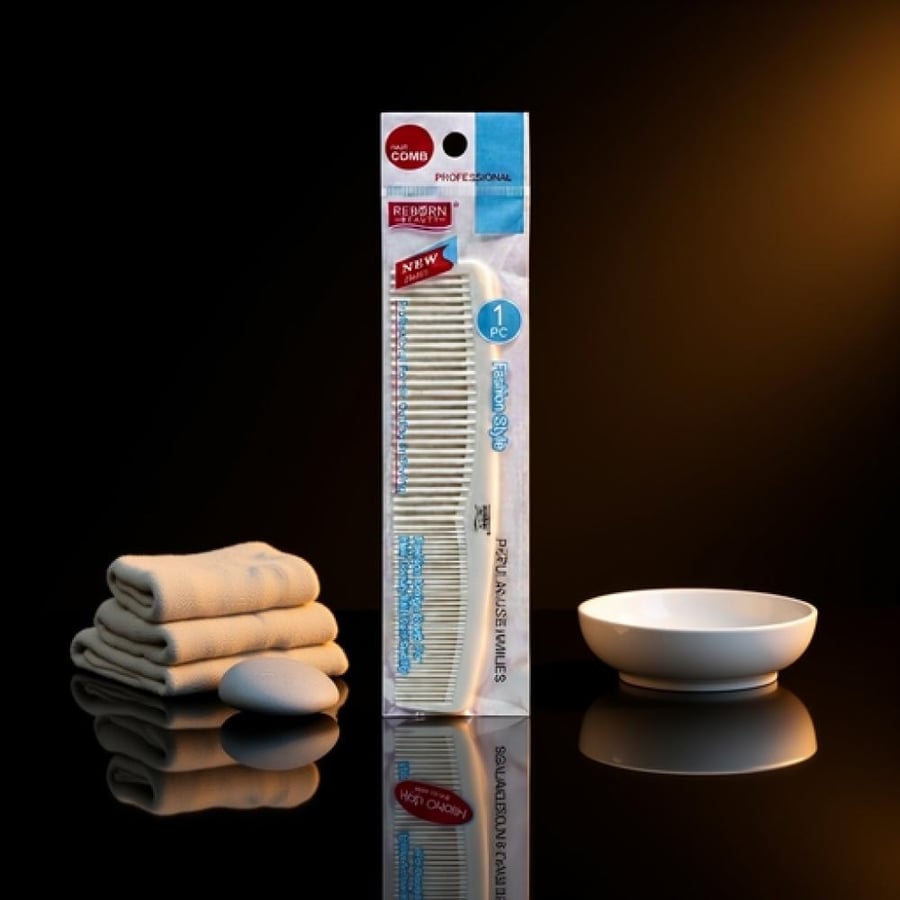 مشط حلاق ريبون أبيض رقم 07839