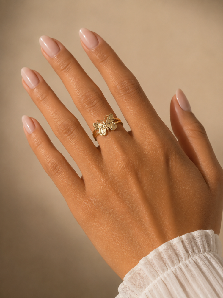 خاتم الفراشه الهبه  ذهب عيار 21- 21k Gold Ring