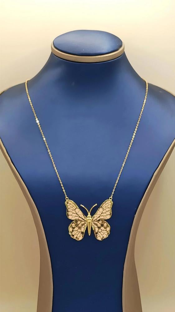 عقدالفراشه الجميل ولمميز  الحجم الكبير  ذهب عيار 21 - Necklace 21k