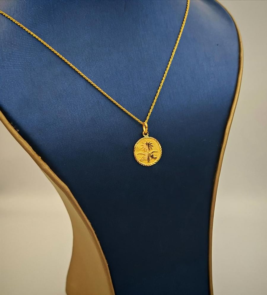 عقد ذهب شعار السعودية عيار 21 - Necklace 21k Saudi logo