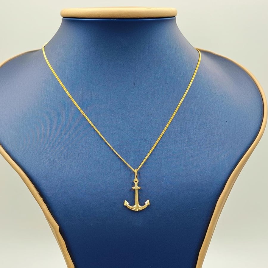 18K Necklace  with Anchor pendant