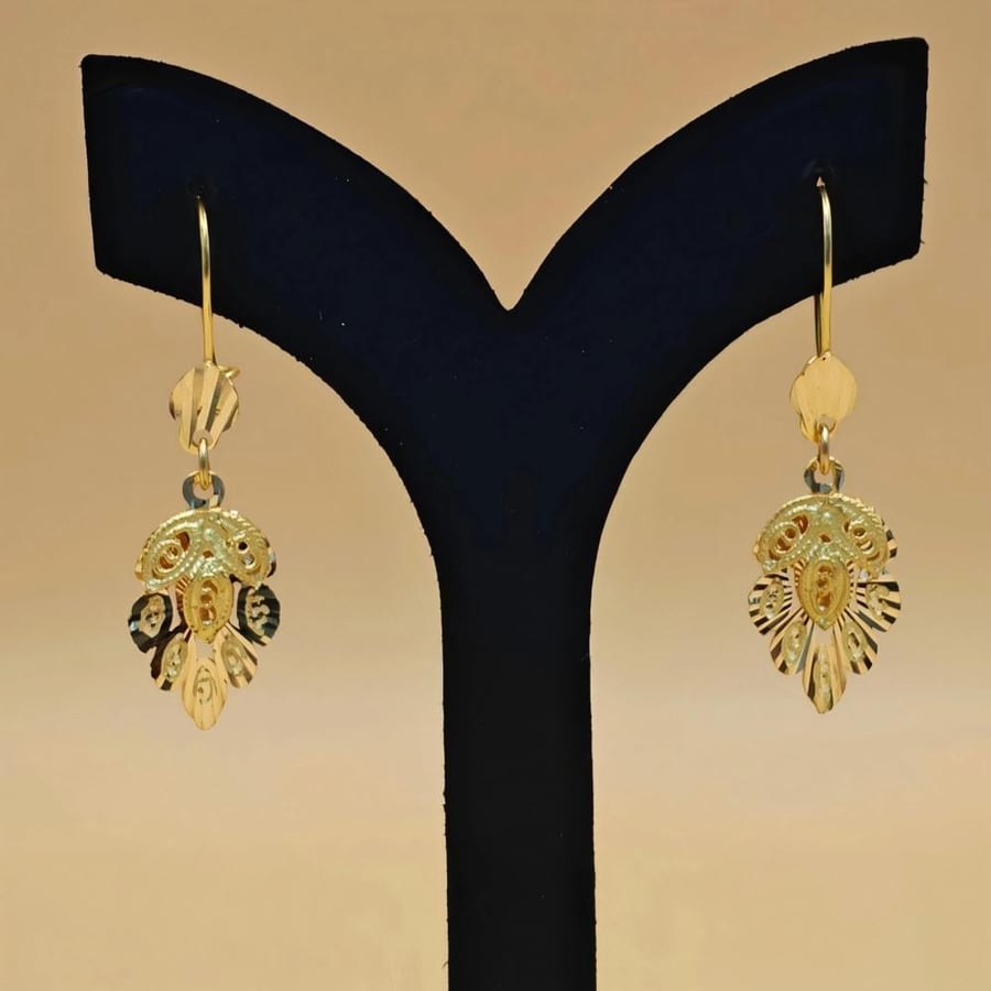حلق ذهب عيار 22 - 22K Gold Earrings