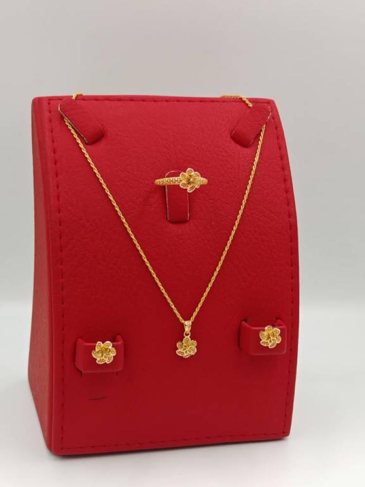 Set Flower set 21k Gold - طقم ورد ذهب عيار 21