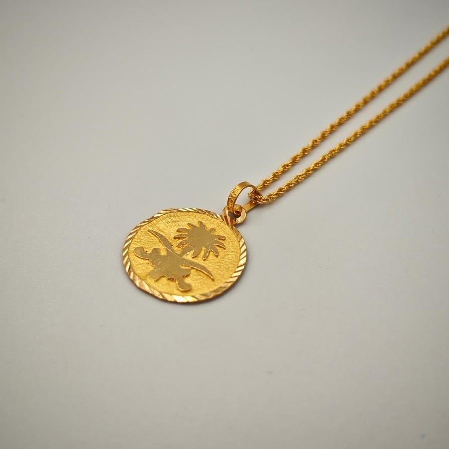 عقد ذهب شعار السعودية عيار 21 - Necklace 21k Saudi logo
