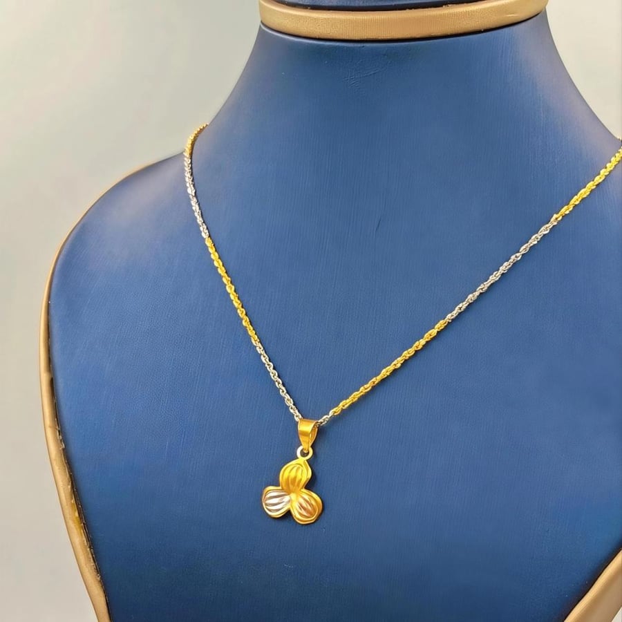 21K Necklace with butterfly pendant