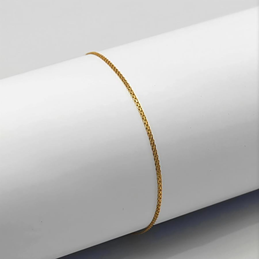 خلخال ذهب عيار 18 – تصميم فلات  18K Gold Anklet – Flat Design