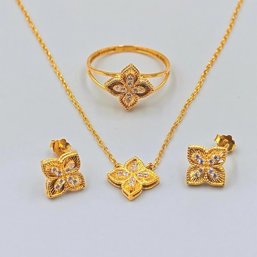 طقم ذهب عيار 21 - 21K Gold Robin Coin set