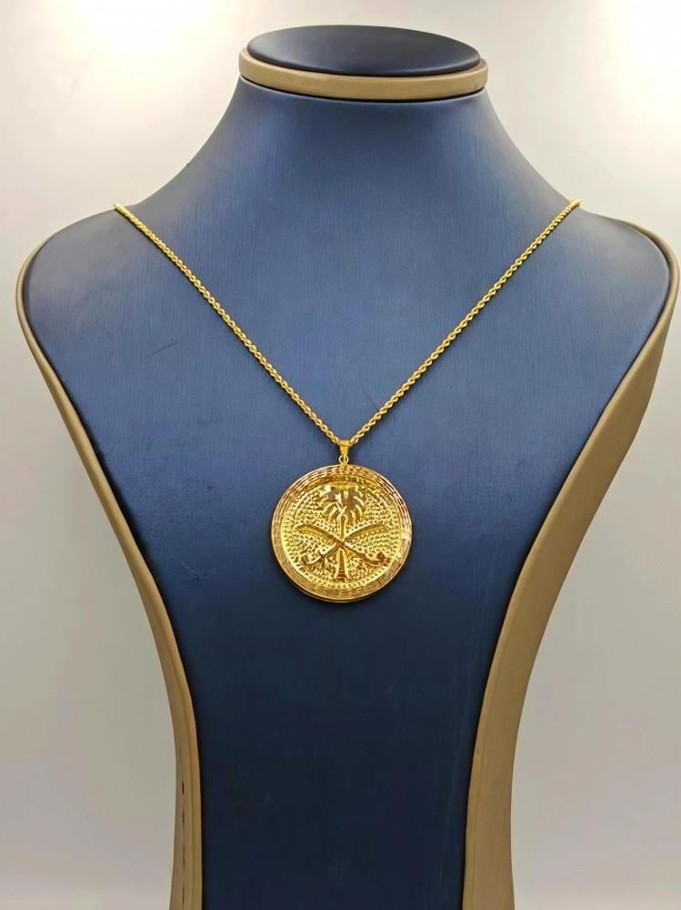 Saudi Logo necklace 21k Gold - عقد ذهب شعار السعودية عيار 21