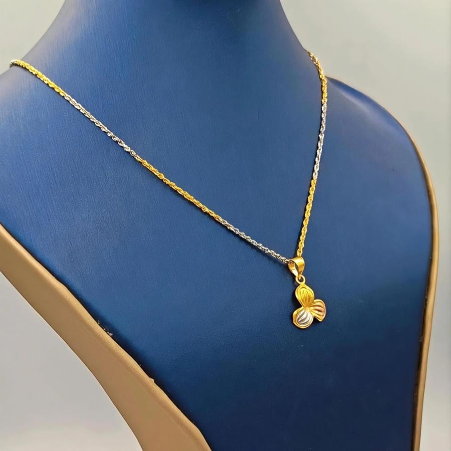 21K Necklace with butterfly pendant