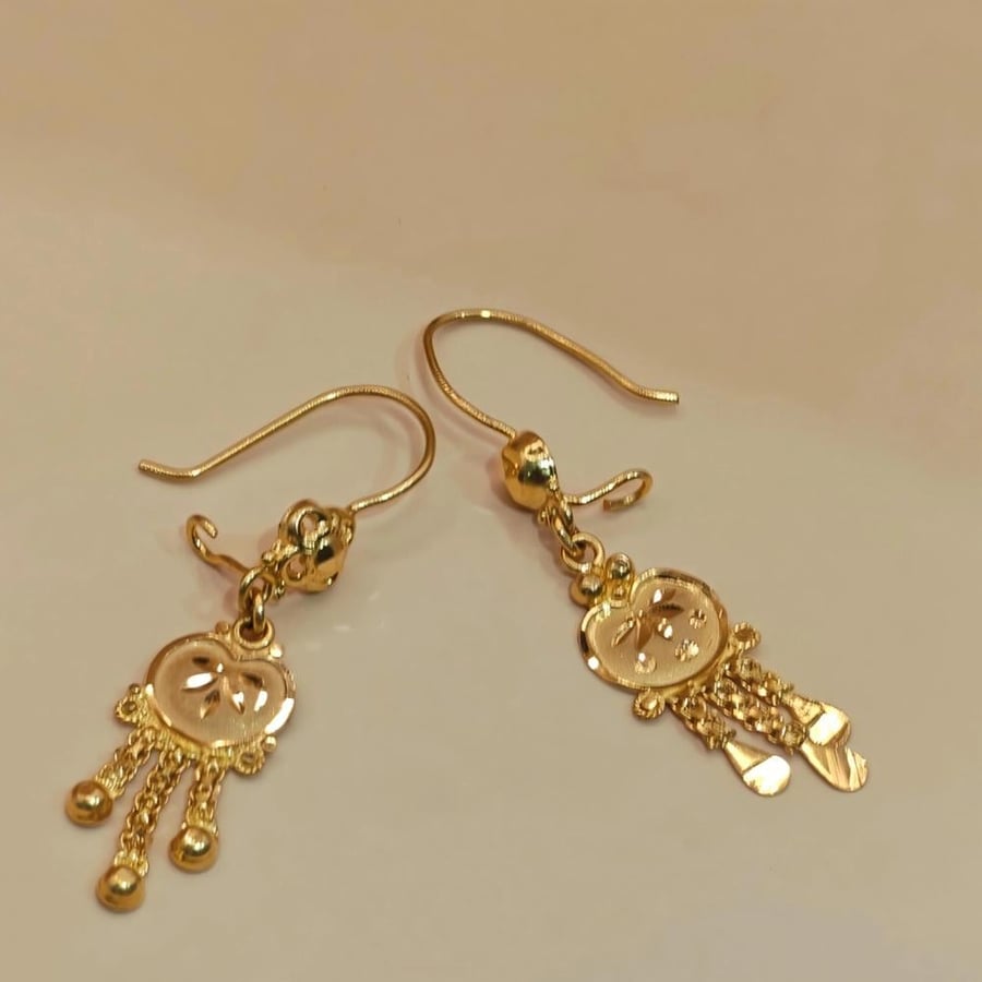حلق ذهب عيار 22 - 22K Gold Earrings