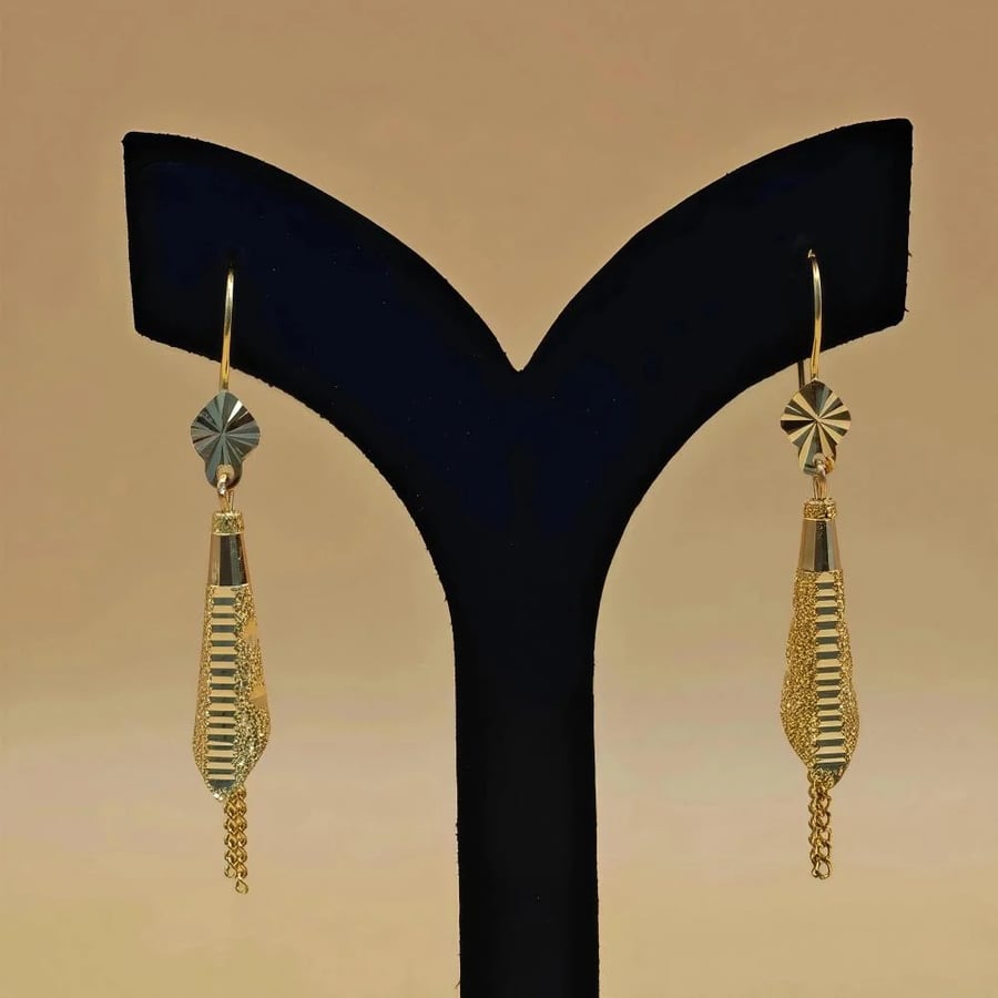 حلق ذهب عيار 22 - 22K Gold Earrings