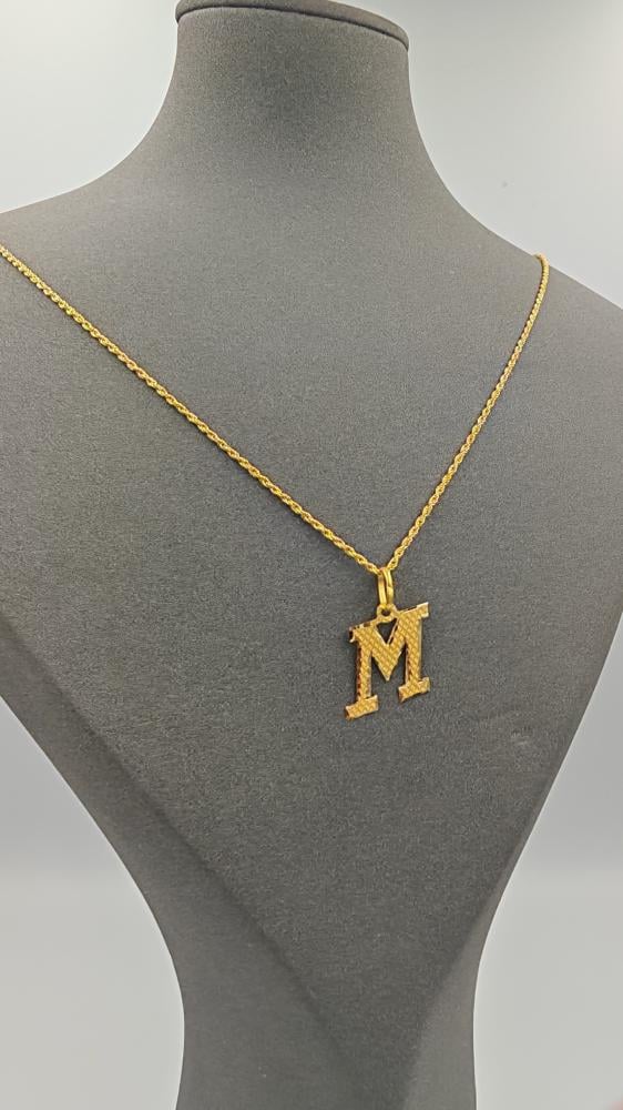 سلسال تعليقة حرف عيار 18 - Chain with pendant 18K