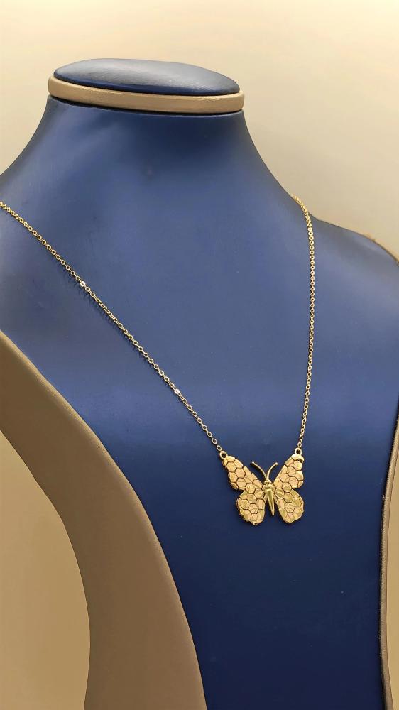عقد الفراشه المميز جميل وانيق ذهب عيار 21 - Necklace 21k