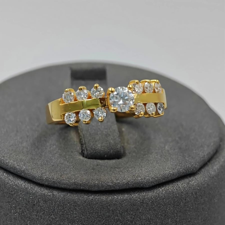 Wide Solitaire Diamond Ring