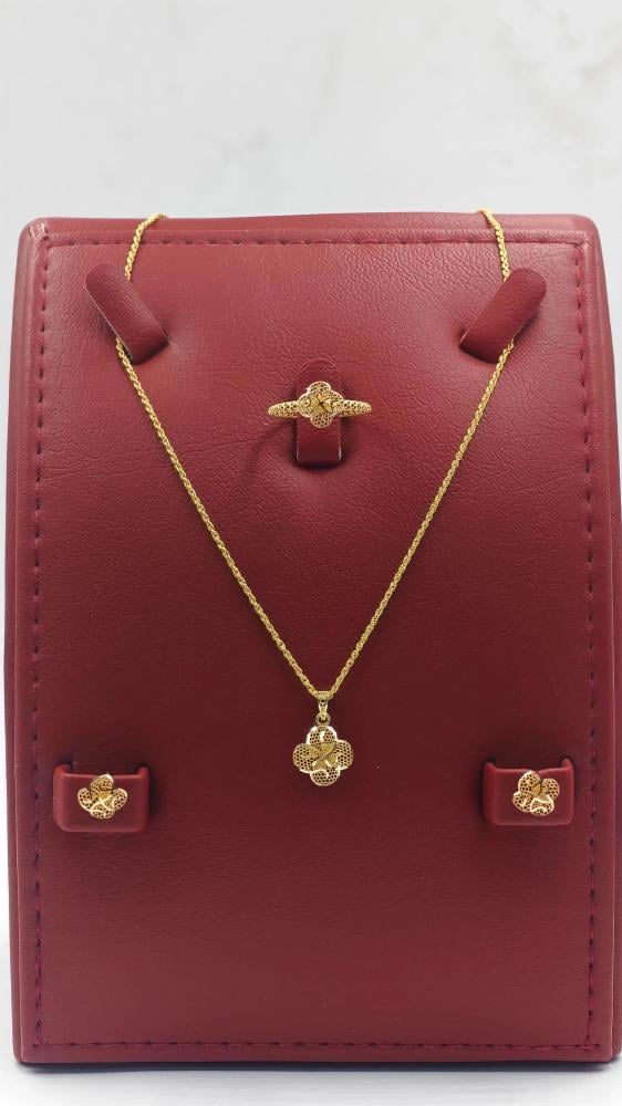 21k Set flower shape -  طقم ذهب عيار 21 شكل وردة