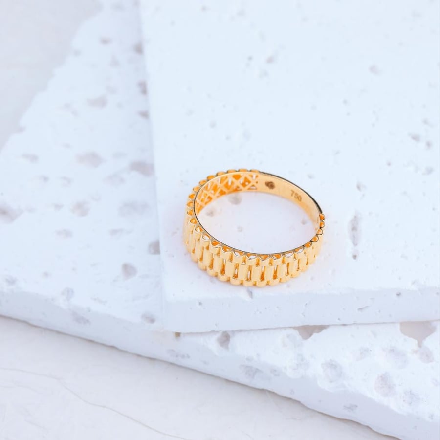 خاتم عيار 18 تصميم روليكس - 18K ROLEX Ring