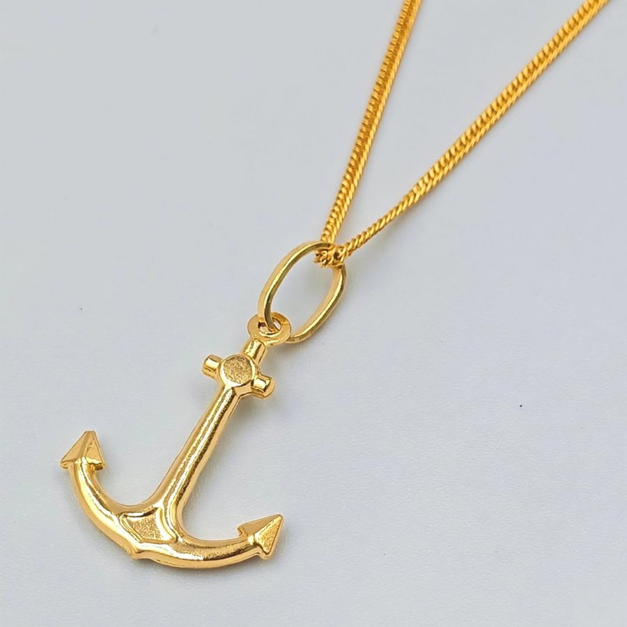 18K Necklace  with Anchor pendant