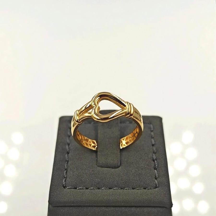 18k Ring open Heart  - خاتم ذهب عيار 18