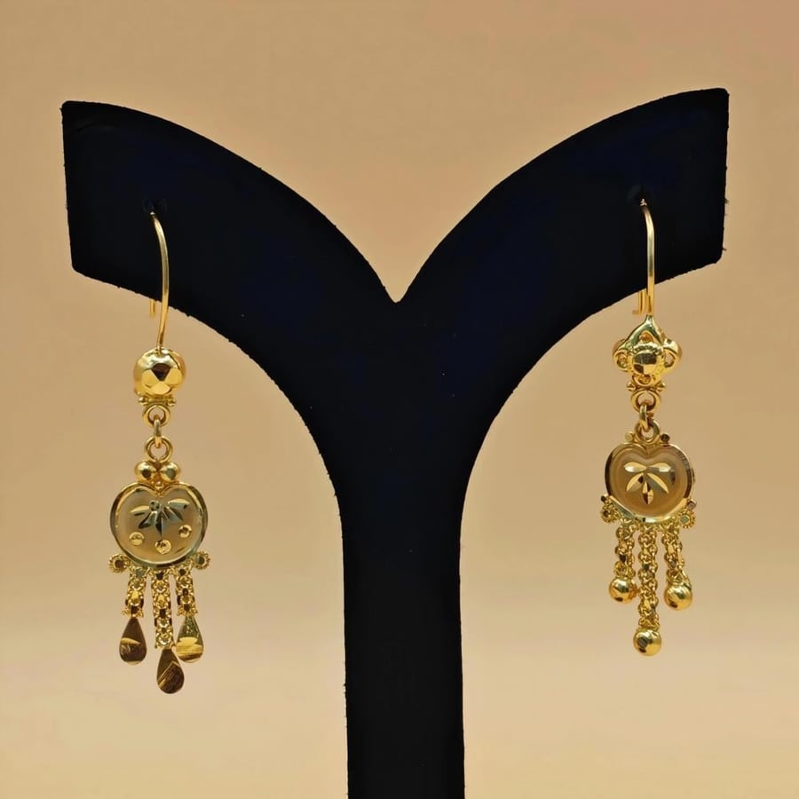 حلق ذهب عيار 22 - 22K Gold Earrings