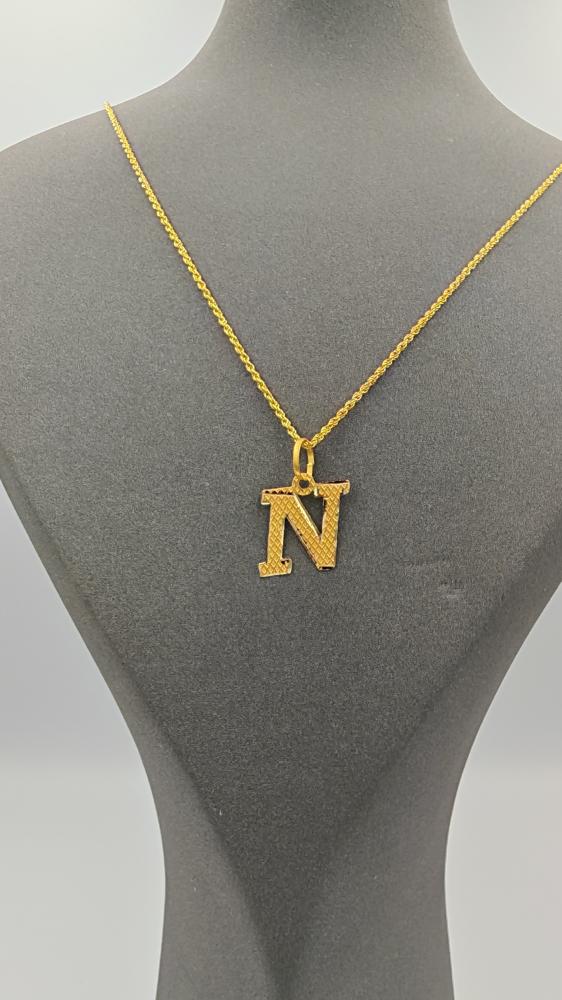 سلسال تعليقة حرف عيار 18 - Chain with pendant 18K