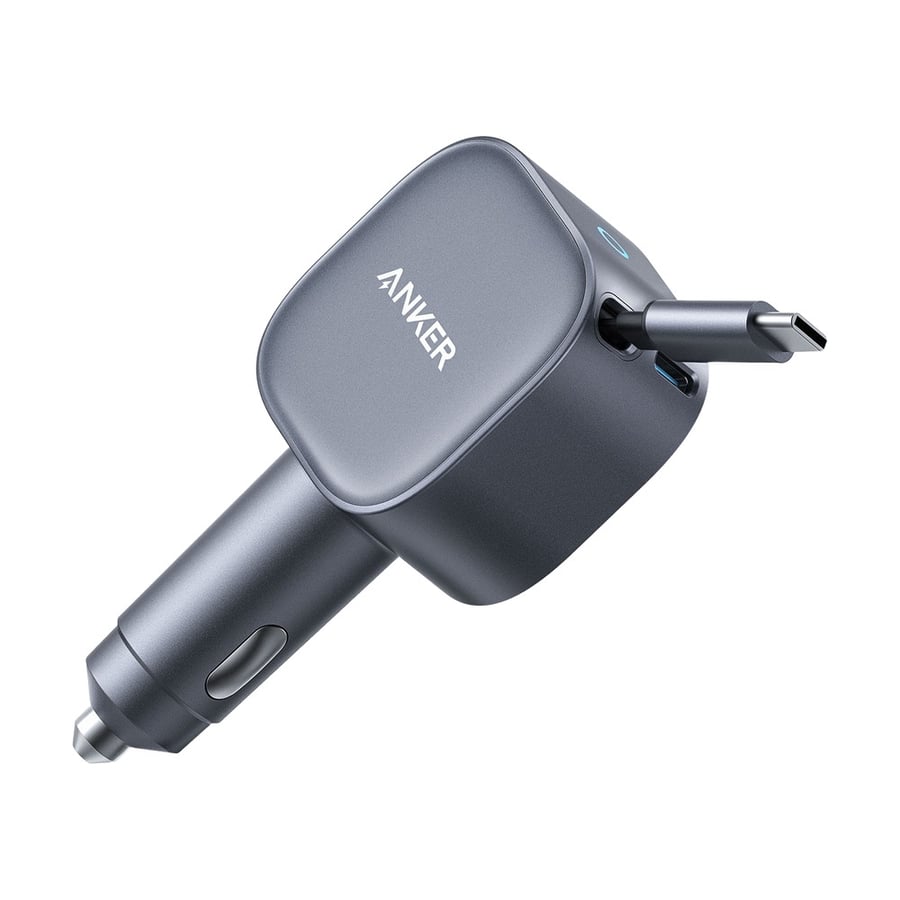 شاحن سيارة Anker Nano بقدرة 75 واط بكيبل قابل للسحب