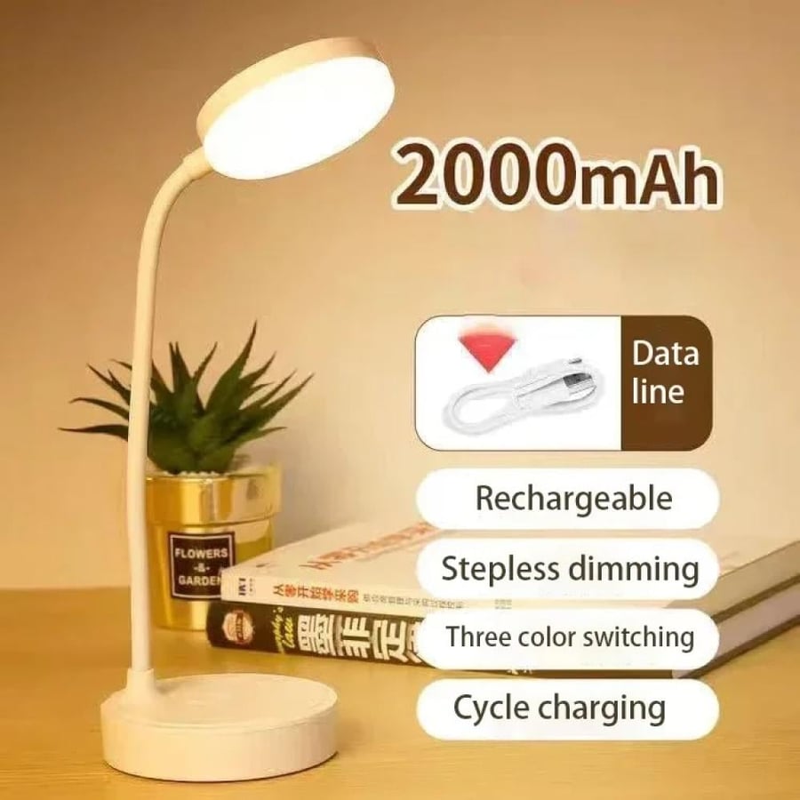 مصباح مكتب LED مرن مع خافت ثلاثي المستويات، يعمل بمنفذ USB، للعناية بالعين، دافئ، ضوء أبيض، مثالي للمنزل والمكتب والقراءة والدراسة