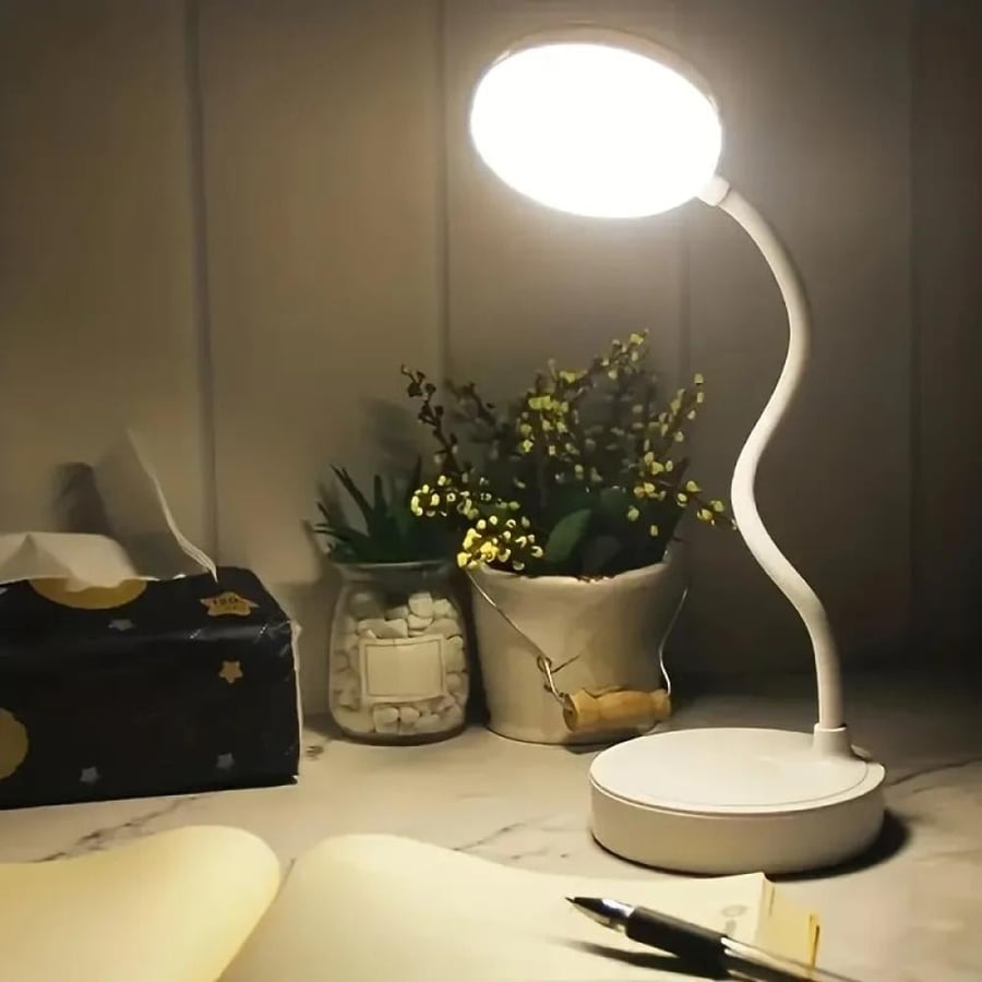 مصباح مكتب LED مرن مع خافت ثلاثي المستويات، يعمل بمنفذ USB، للعناية بالعين، دافئ، ضوء أبيض، مثالي للمنزل والمكتب والقراءة والدراسة