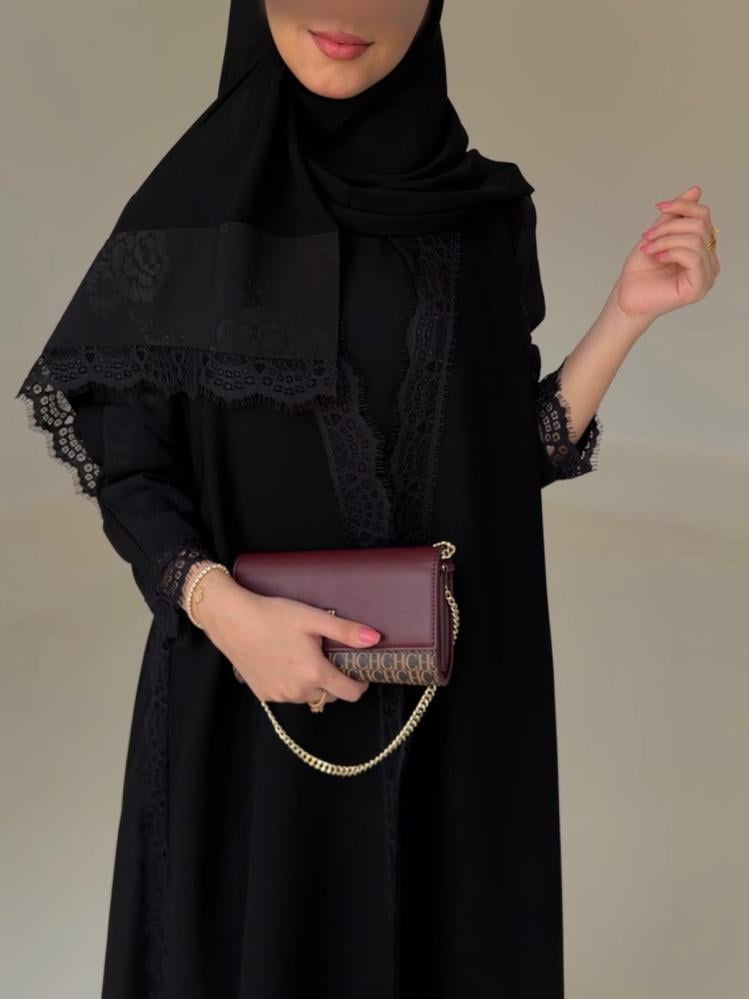 عباية كريب كوباء كوري فاحم تصميم جديدة - متجر أوريا لاين
